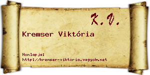 Kremser Viktória névjegykártya